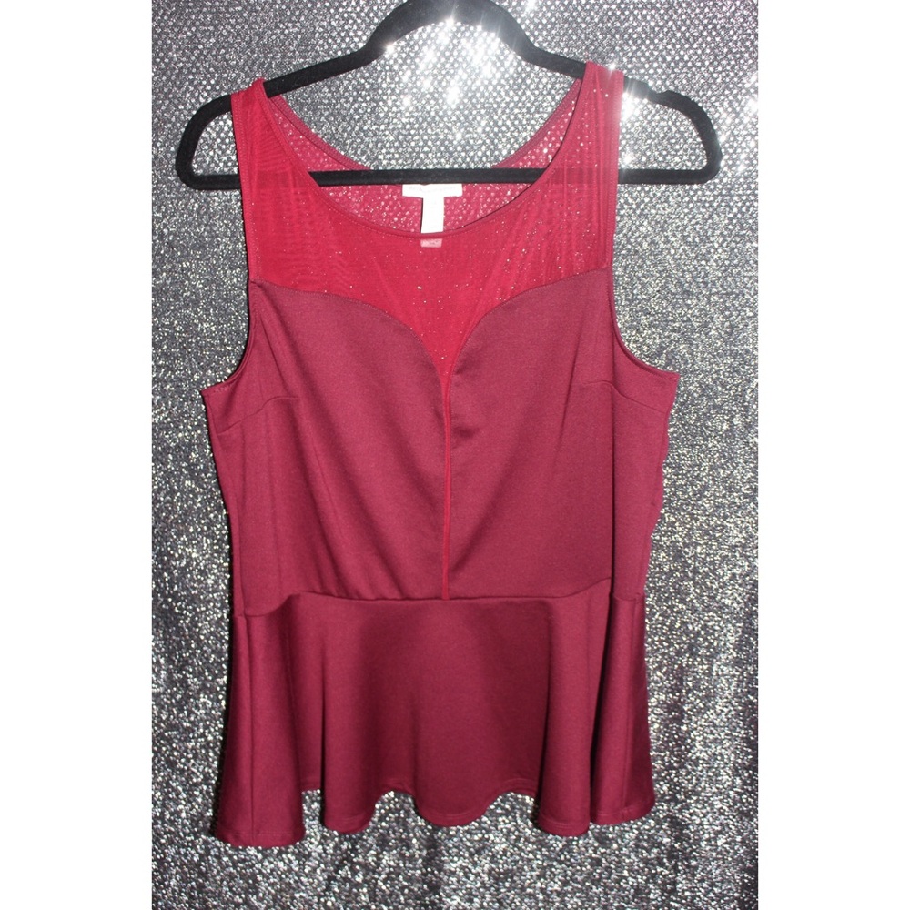 Maroon blouse, never worn, 3x